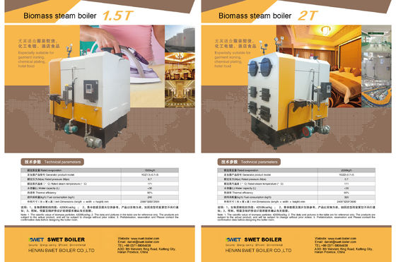 Nieuw type 1000 kg Industrieel 0,7Mpa 7bar biomassa houtpellet Stoomketel